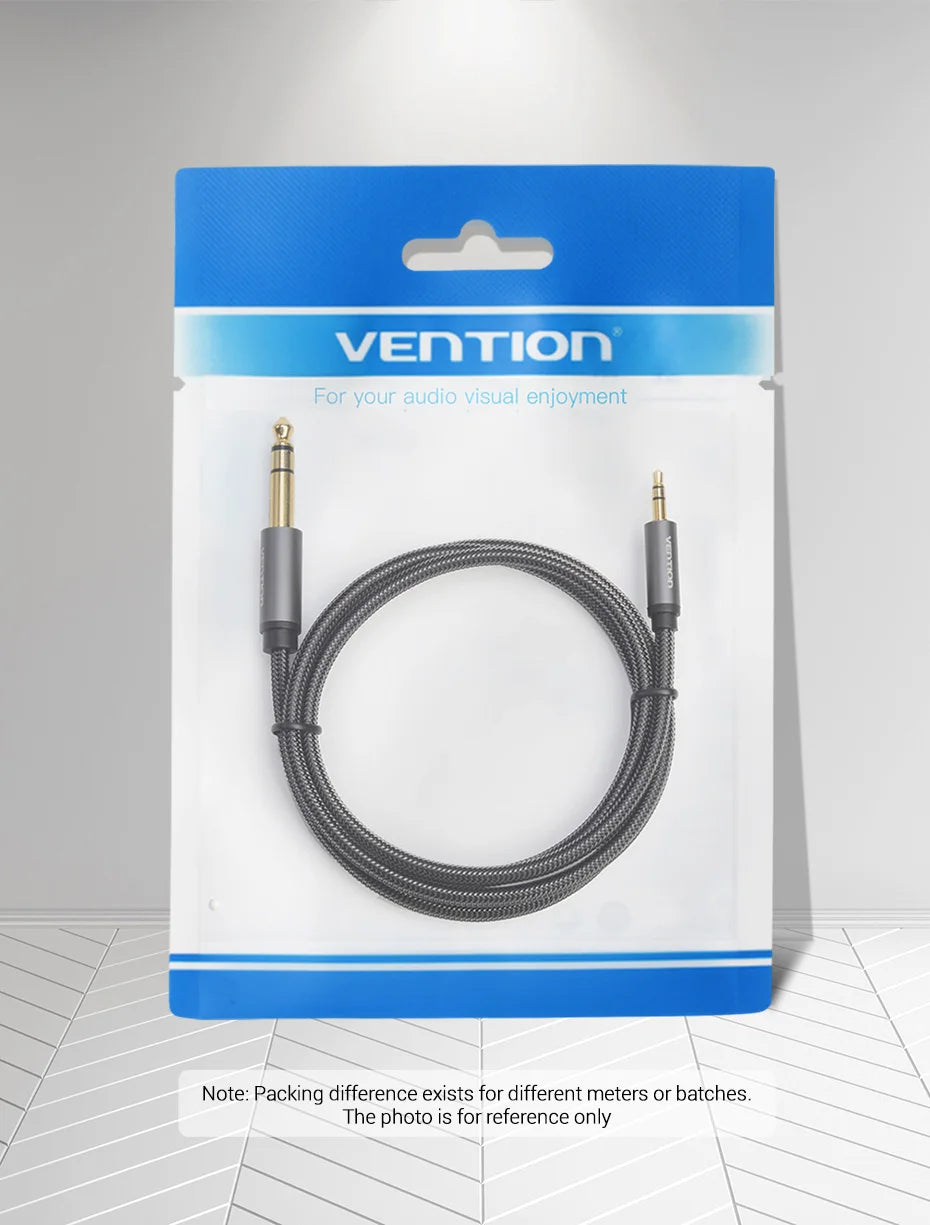 Vention 3.5mm to 6.35mm Adapter Aux Cable for Mixer Amplifier Gold Plated 3.5 Jack to 6.5 Jack 0.5m 3m 5m Aux Cabo Male to Male
