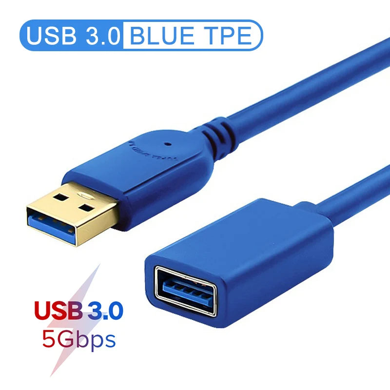 QGeeM USB Extension Cable USB 3.0 Cable Extender for PC Laptop Smart-TV PS4 Xbox SSD USB 3.0 2.0 Male to Female Cord Data Cable