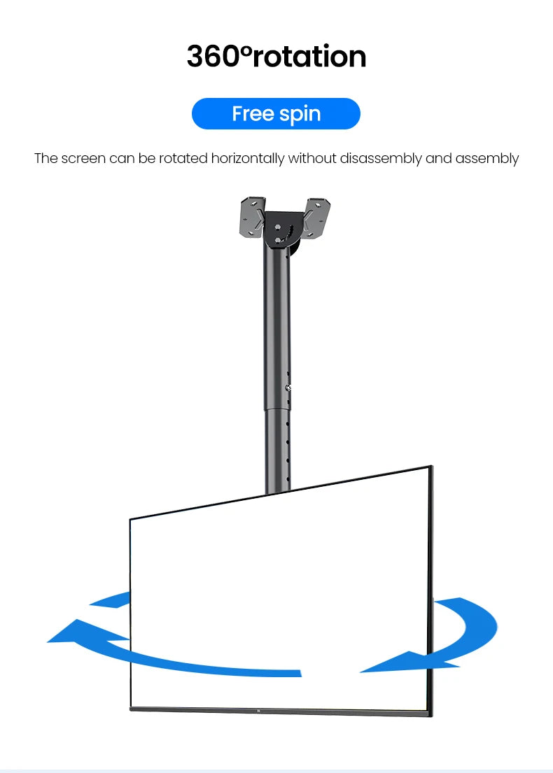 BEISHI TV Ceiling Mount Adjustable Bracket Fits Most LED, LCD Plasma Flat Screen Display 32 to 75 Inch, up to 110 Lbs