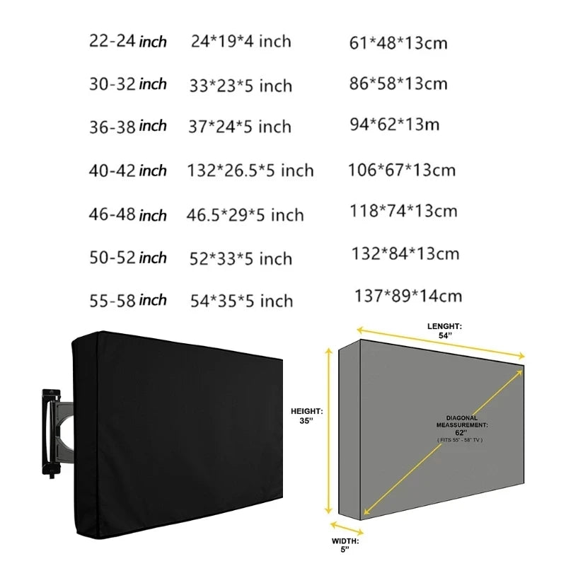 Outdoor Swimming Pool Weatherproof Tv Cover To Protect Tv Screen Dustproof And Waterproof Cover General Furniture Cover