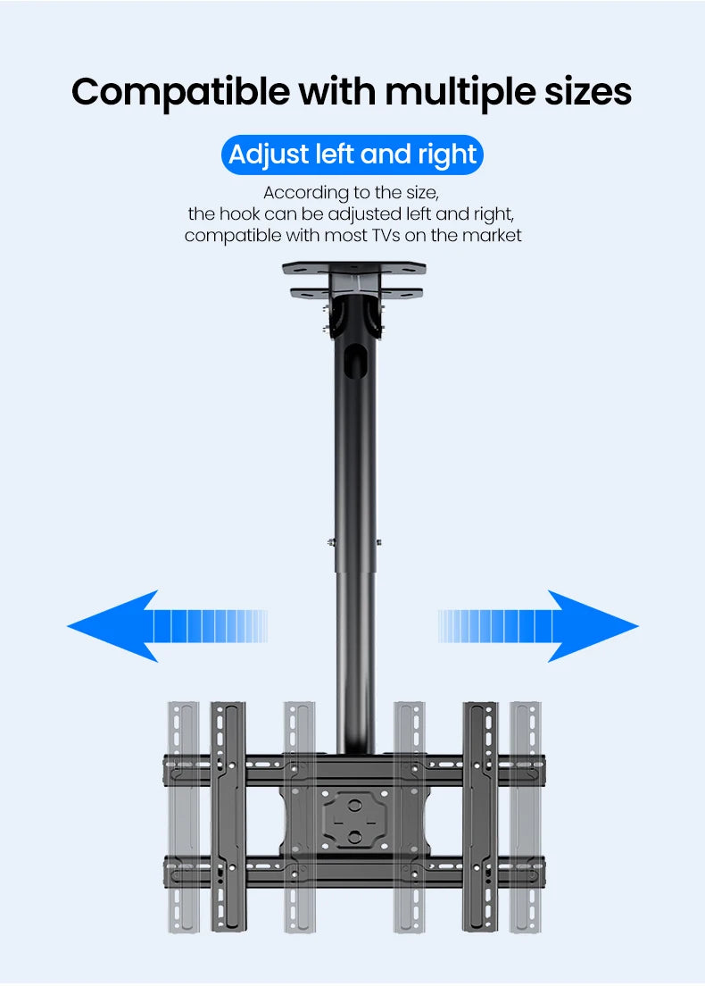 BEISHI TV Ceiling Mount Adjustable Bracket Fits Most LED, LCD Plasma Flat Screen Display 32 to 75 Inch, up to 110 Lbs