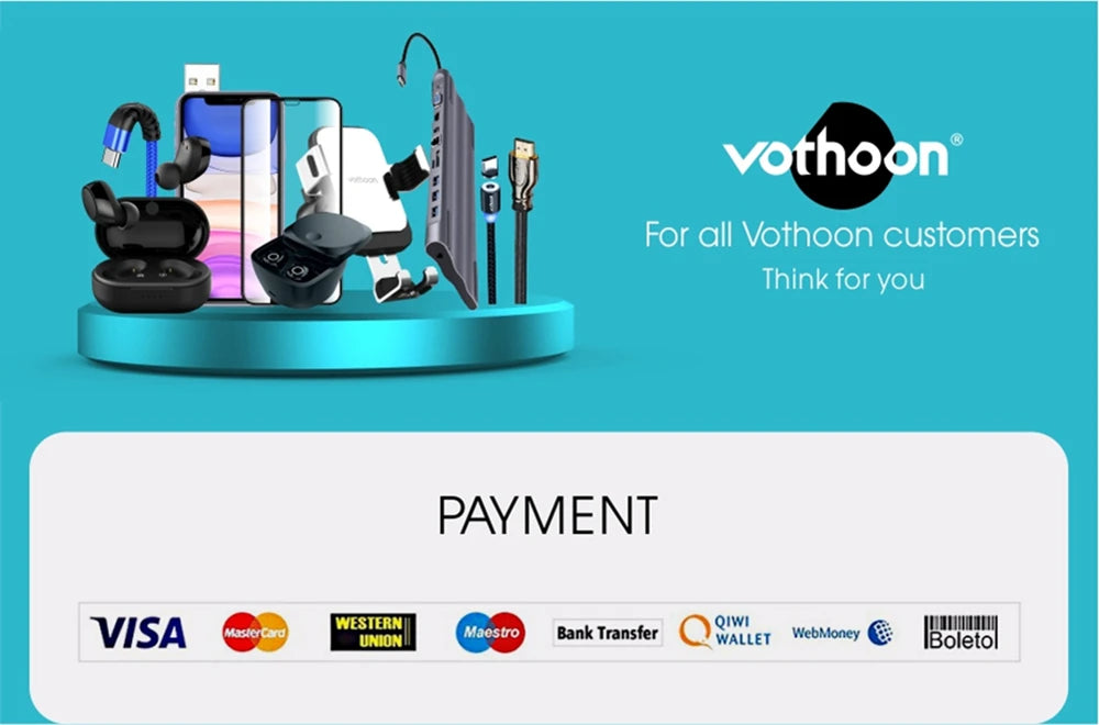 Vothoon USB C to HDMI Cable Adapter 4K 60Hz USB Type C to HDMI Cable Thunderbolt 3 Compatible with MacBook Pro Air iPad Pro