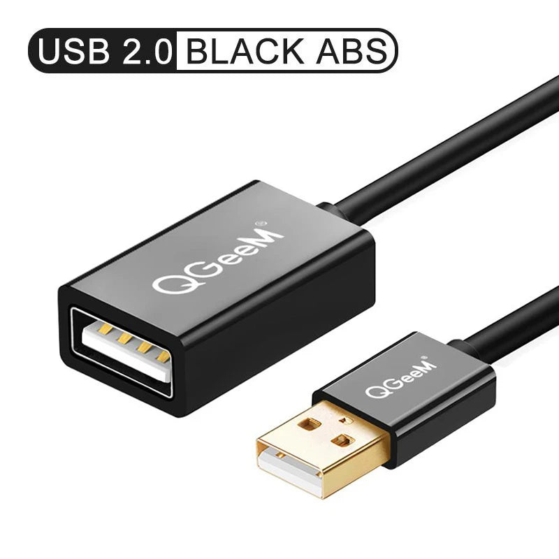 QGeeM USB Extension Cable USB 3.0 Cable Extender for PC Laptop Smart-TV PS4 Xbox SSD USB 3.0 2.0 Male to Female Cord Data Cable