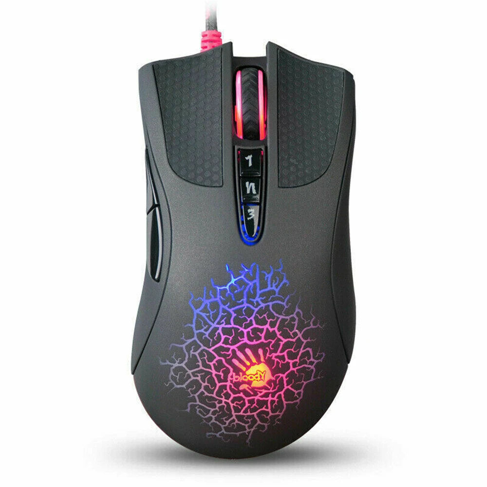 For Bloody A90 Optical Gaming Mouse Colorful Glare Wired Mice Inactive version