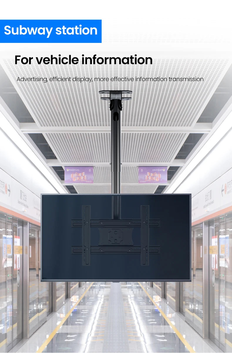 BEISHI TV Ceiling Mount Adjustable Bracket Fits Most LED, LCD Plasma Flat Screen Display 26 to 65 Inch, up to 110 Lbs 30° Tilt