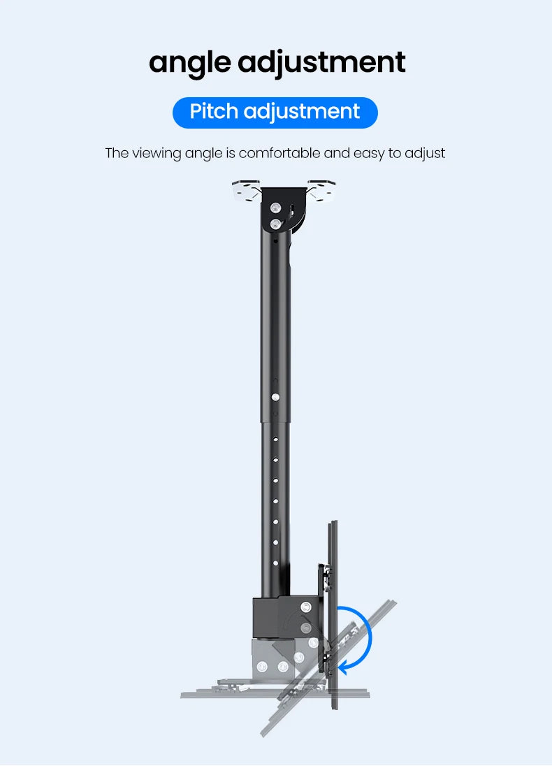 BEISHI TV Ceiling Mount Adjustable Bracket Fits Most LED, LCD Plasma Flat Screen Display 26 to 65 Inch, up to 110 Lbs 30° Tilt