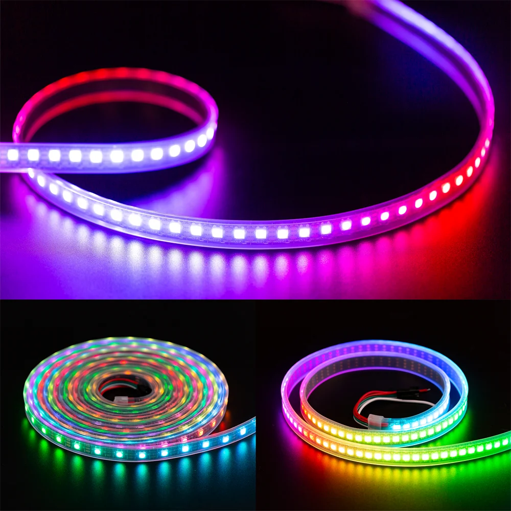 WS2812B Led Strip WS2812 RGB Individually Addressable Smart Led Lights Strip Black White PCB IP30/65/67 Waterproof 0.3W/LED DC5V