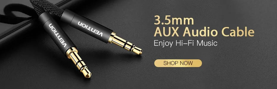 Vention 3.5mm to 6.35mm Adapter Aux Cable for Mixer Amplifier Gold Plated 3.5 Jack to 6.5 Jack 0.5m 3m 5m Aux Cabo Male to Male