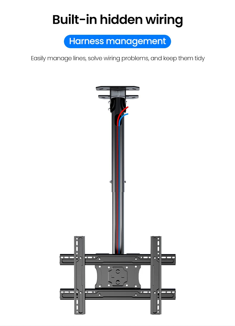 BEISHI TV Ceiling Mount Adjustable Bracket Fits Most LED, LCD Plasma Flat Screen Display 26 to 65 Inch, up to 110 Lbs 30° Tilt
