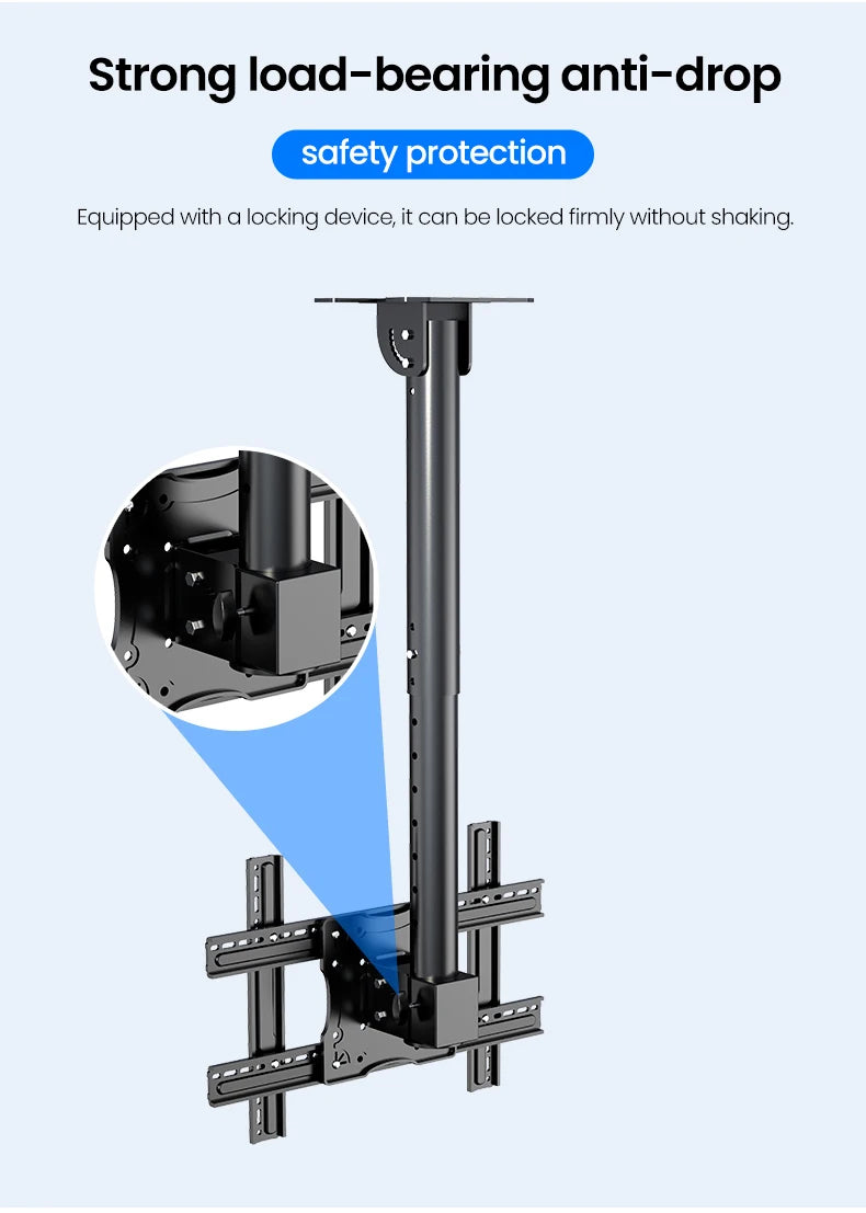 BEISHI TV Ceiling Mount Adjustable Bracket Fits Most LED, LCD Plasma Flat Screen Display 26 to 65 Inch, up to 110 Lbs 30° Tilt