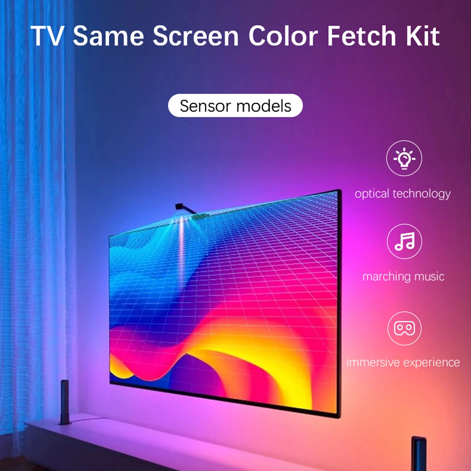 EISSLOLY Smart AR Color Gamut Sensor APP Control RGBIC LED Light Strip for TV Backlight  Gaming livingroom atmosphere Decoration