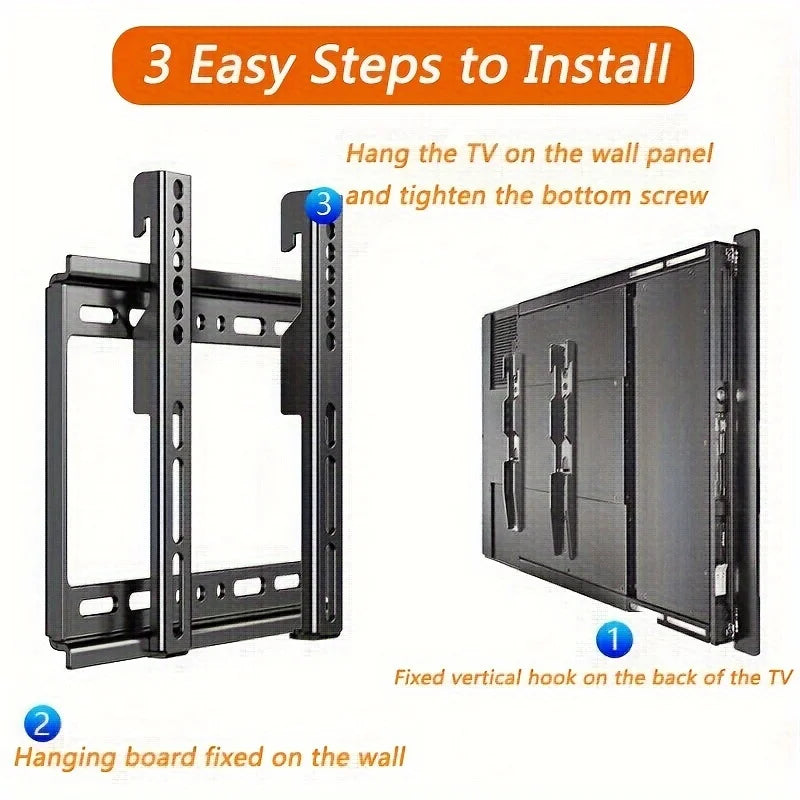 BEISHI Universal TV Bracket Low Profile TV Wall Mount Fixed for Most 30"-80" Flat/Curved TVs with Max VESA 600X500mm Up to 70kg