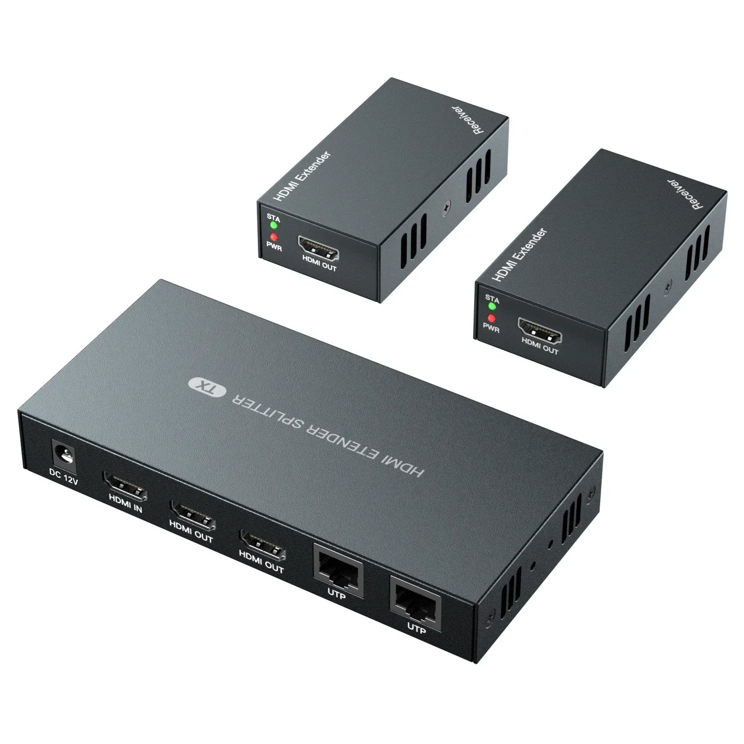 1080P HDMI Rj45 Extender By Ethernet Cat6 Cable 60m Video Transmitter Receiver Kit 1X1 1X2 1X4 1X7 Splitter