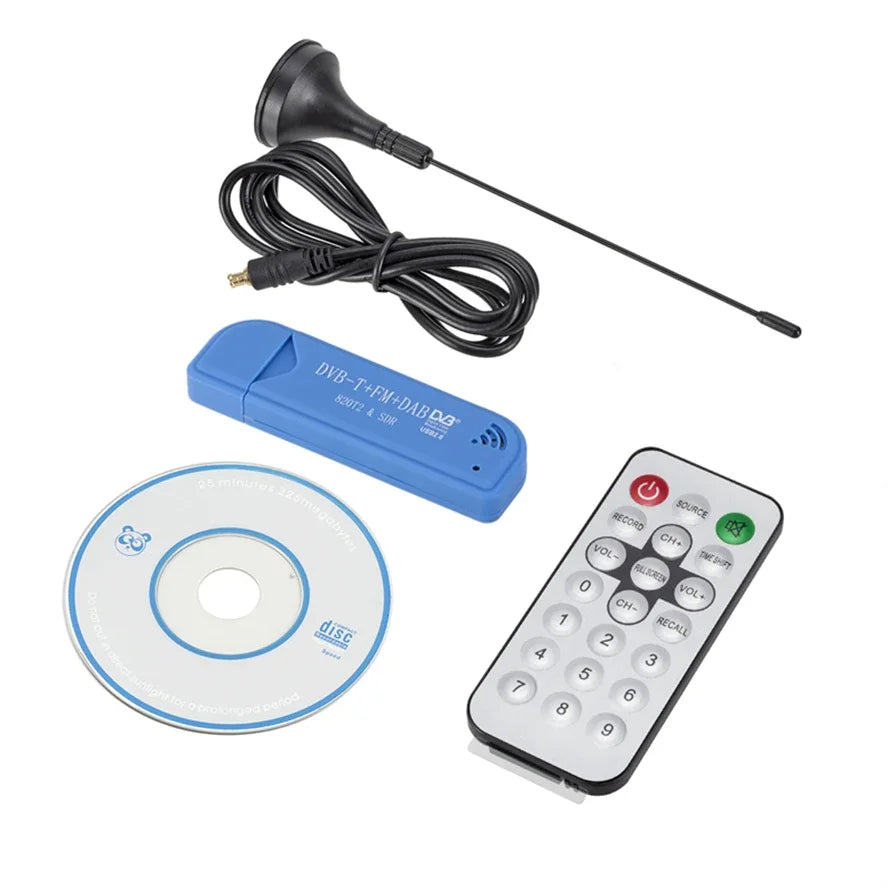 Digital RTL2832U & 820T2 SDR USB 2.0 TV Stick Tuner FC0012 DVB-T + DAB + FM SDR TV Receiver Dongle With Antenna TV accessories