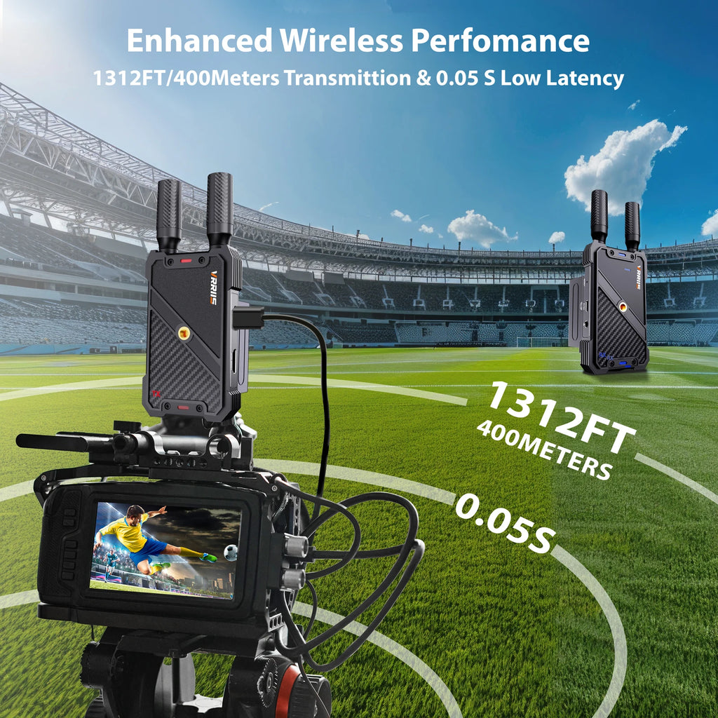 VRRIIS 400M 1080P Wireless Hdmi Extender Video Transmitter Receiver for For Camera Laptop Projector TV Box PS4 Streaming To TV