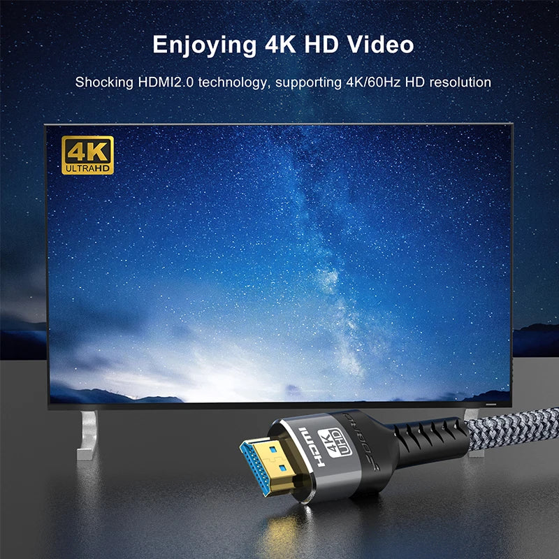 HDMI Cable 4K 60Hz HDMI-Compatible Ultra HD 1080P 120Hz High Speed Video Audio HDMI 2.0 Cable For PS4 TV Laptop Monitor Rtx3080