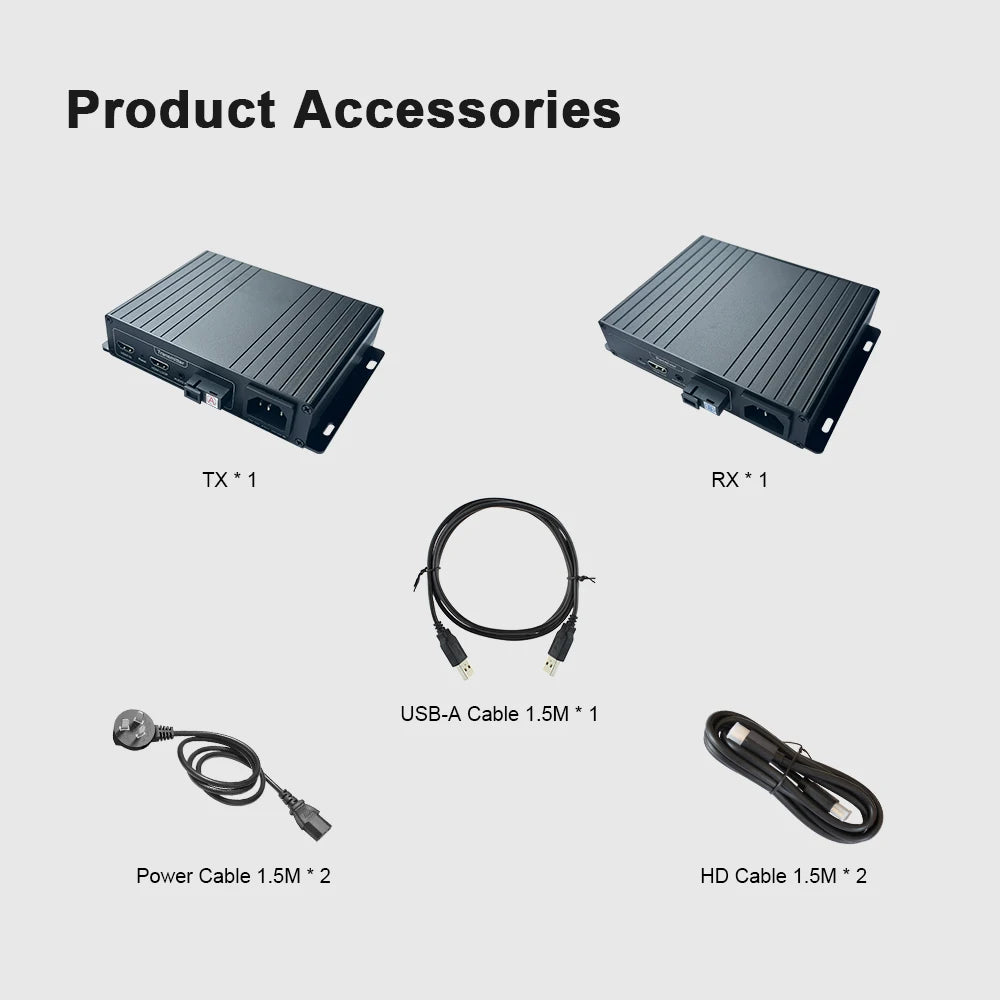 20Km HDMI Fiber Optic KVM Extender Video Transmitter Receiver HDMI Loop Over SC LC Fiber Cable for PS4 PS5 DVD PC To TV Monitor
