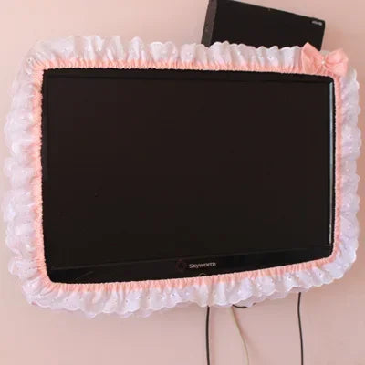 24-48INCHES TV Dust Cover Computer Monitor Protection Stick Wall-Mounted Desktop Curved Screen Soft Fabric Craft