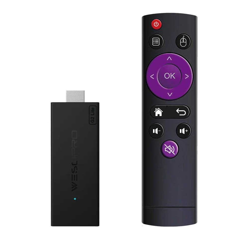 WESOPRO Android TV Stick G2 Lite Plus IPTV Dongle 1GB 2GB RAM 8GB ROM 2.4GHz 5.0GHz Wifi 4K Decoding Streaming Media Fire Stick