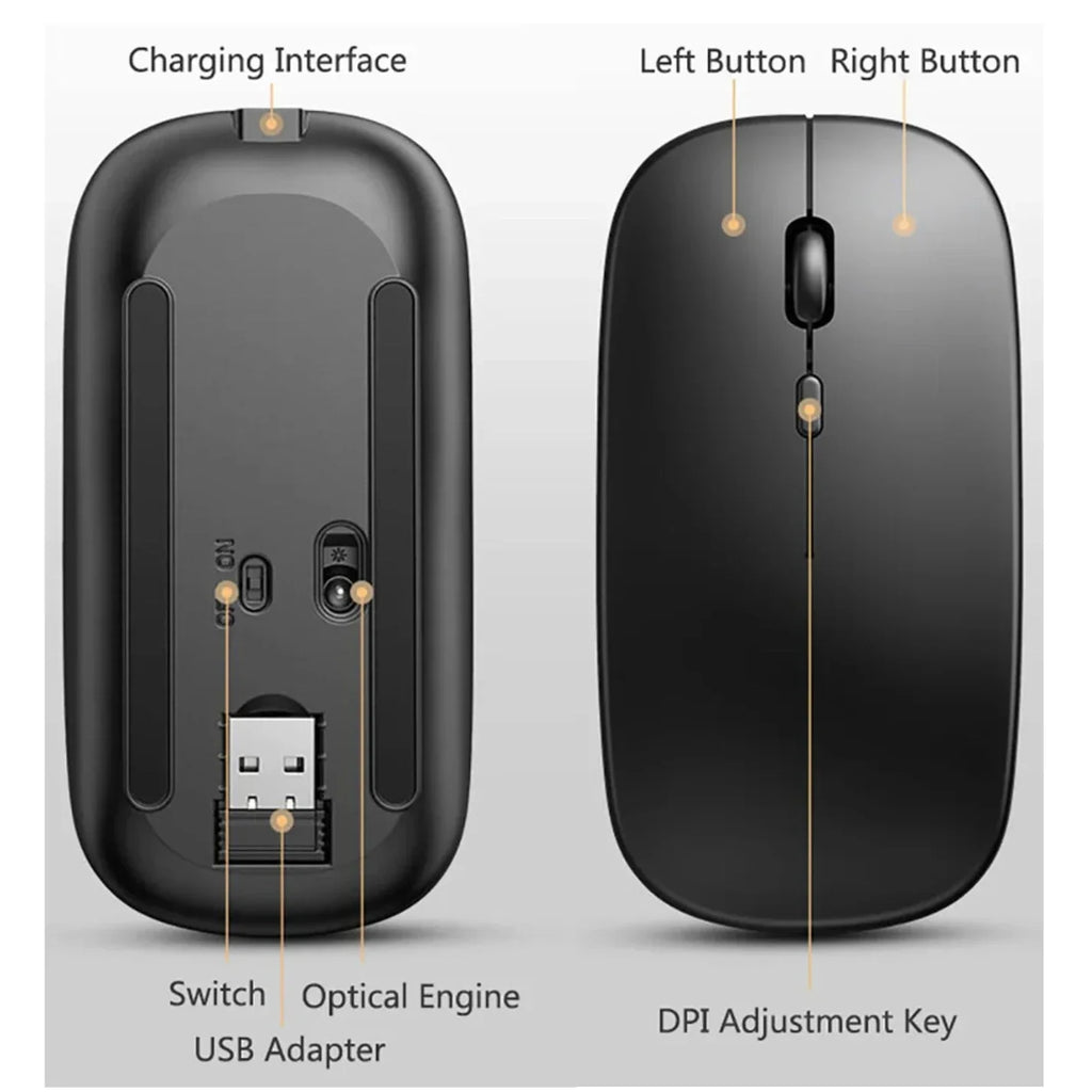 Rechargeable Bluetooth Mouse Wireless Dual Mode Electronics Silent Computer  gaming  Ergonomic Gamer 2.4 USB for PC Laptops