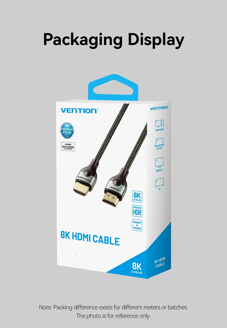 Vention 8K 60Hz HDMI 2.1 Cable 48Gbps High Speed Certified HDMI-Compatible Adapter Cable for PS4 Switch PC Laptop Xiaomi HD TV