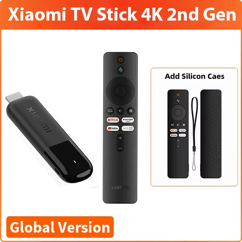Global Version Xiaomi TV Stick 4K 2nd Gen 2025 2GB RAM 8GB ROM Bluetooth Wifi6 Dolby Vision TV Dongle Portable Streaming Media