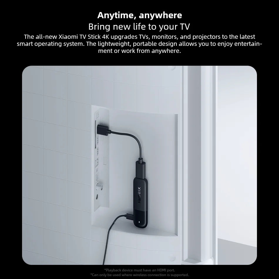 Global Version Xiaomi TV Stick 4K 2nd Gen 2025 2GB RAM 8GB ROM Bluetooth Wifi6 Dolby Vision TV Dongle Portable Streaming Media