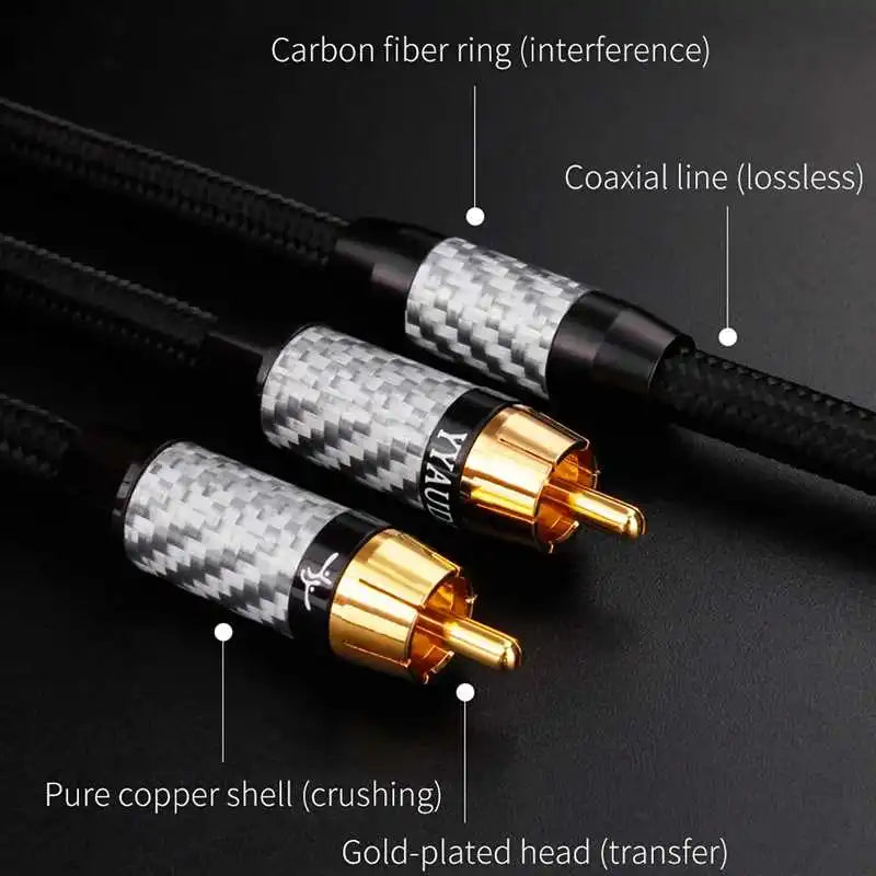 YYTCG high-end audio coaxial subwoofer speaker cable, COAXIAL output TV power amplifier 5.1 audio SPDIF cable