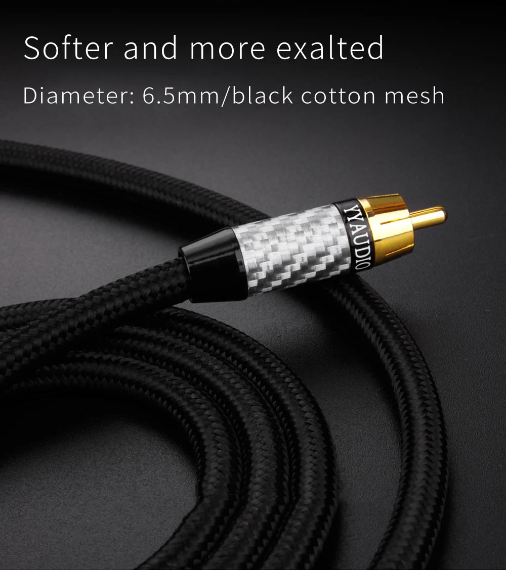 YYTCG high-end audio coaxial subwoofer speaker cable, COAXIAL output TV power amplifier 5.1 audio SPDIF cable