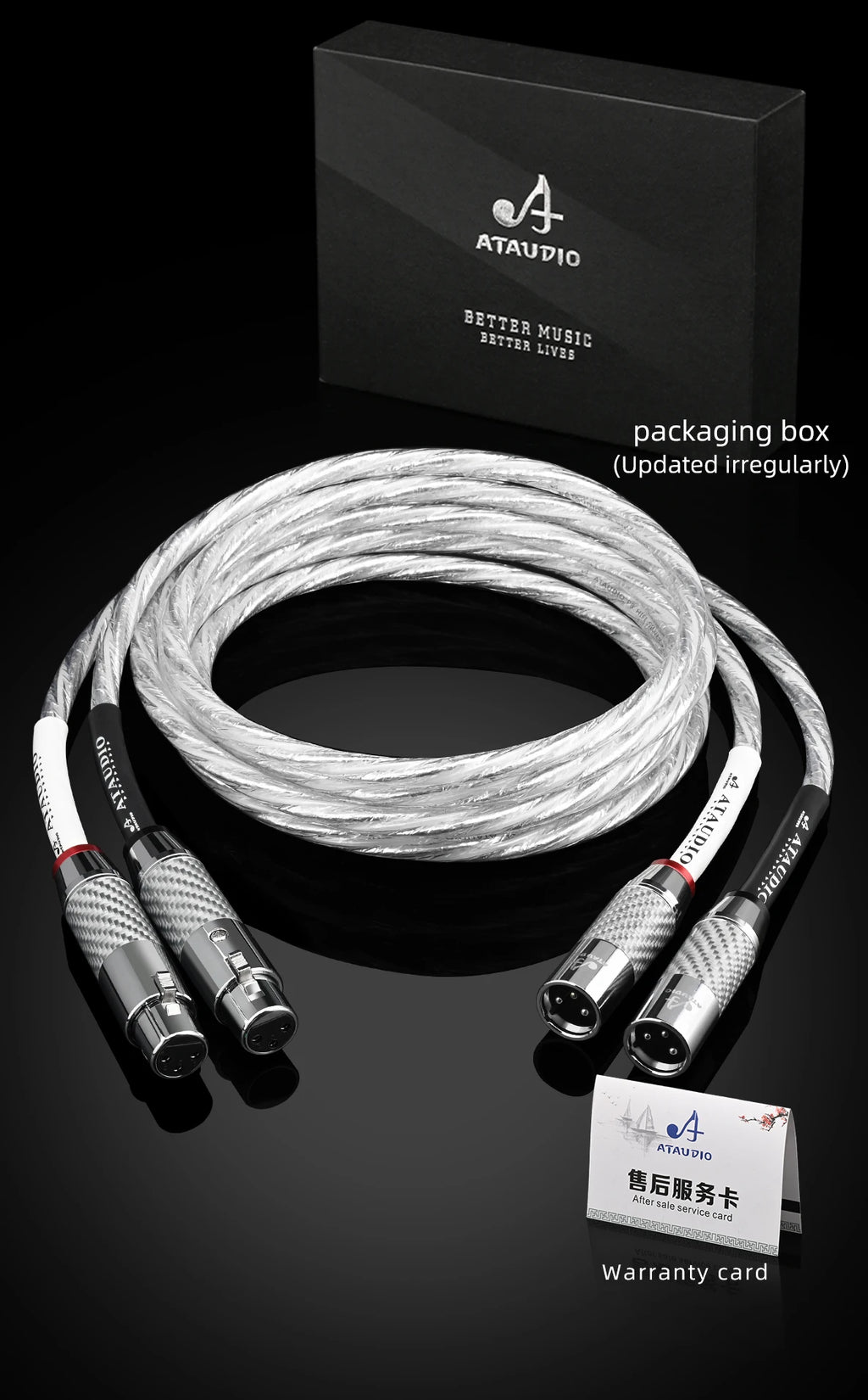 HiFi 2XLR Audio Cable Hi-End OCC Silver Plated 3 Pin XLR Male to Female Audio Cord for Microphone  Amplifier