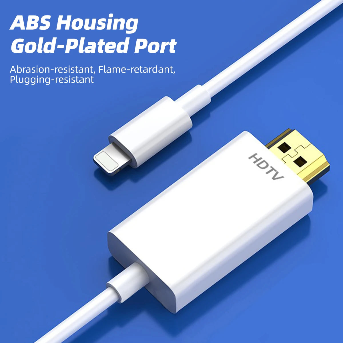 Lightning to HDMI Adapter for iPhone to TV, HDMI Cable to Apple, 1080P HD Digital AV Adapter Sync Video & Sound,  HDTV/Monitor