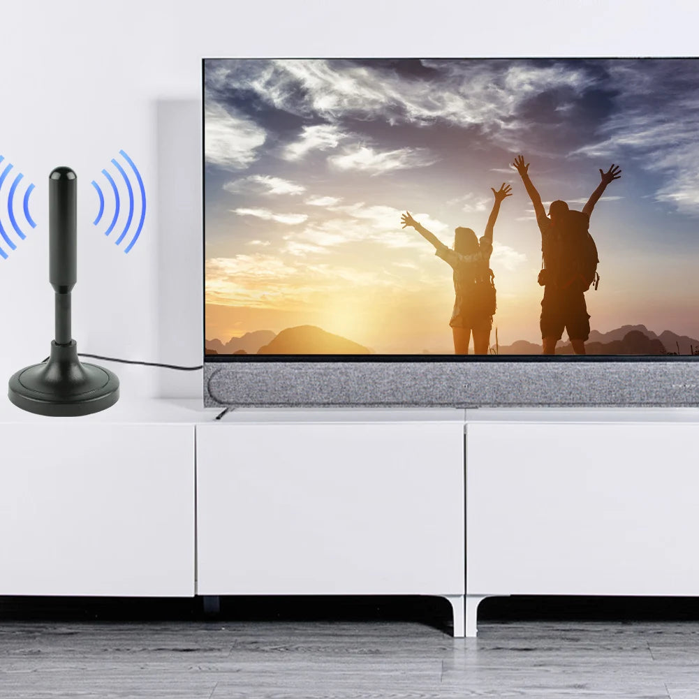 Digital Receiving Antenna 300cm Coax Cable Indoor Outdoor Digital HD Freeview Aerial DVB-T DVB-T2 DAB Plug and Play for Smart TV