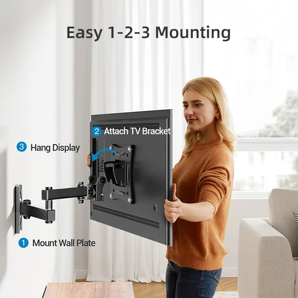 TV Wall Mount Bracket Full Motion Corner TV Holder Support For 10-32 In TV Swivel Tilts Adjustable Monitor stand VESA 100x100mm