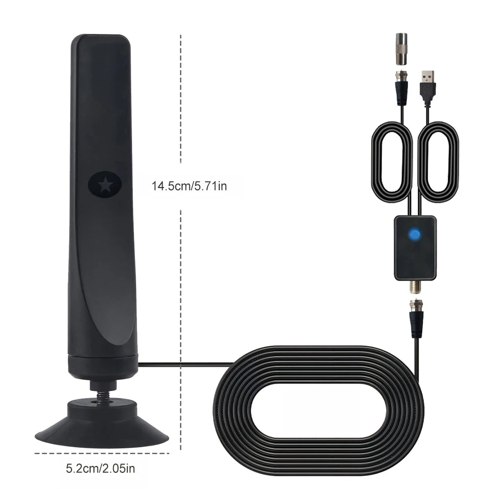 50 Miles TV Antenna HD Digital TV Antenna with Signal Booster Support 4K 1080P High Gain Aerial 25DBI Indoor Outdoor TV Antenna