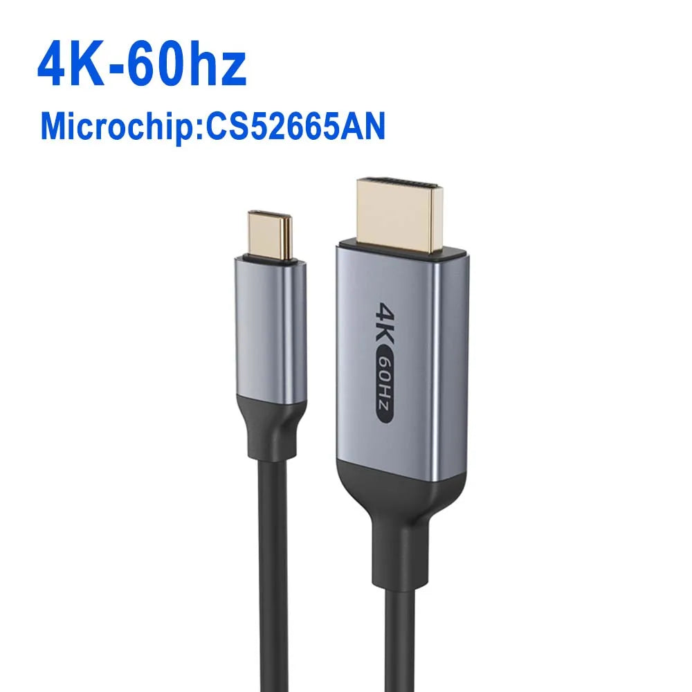 Type C to HDMI-Compatible HDTV Cable 4K@120Hz 8K@60Hz USB C to HDMI Cable for Air iPad TV Converter MacBook USB-C HDMI Adapter