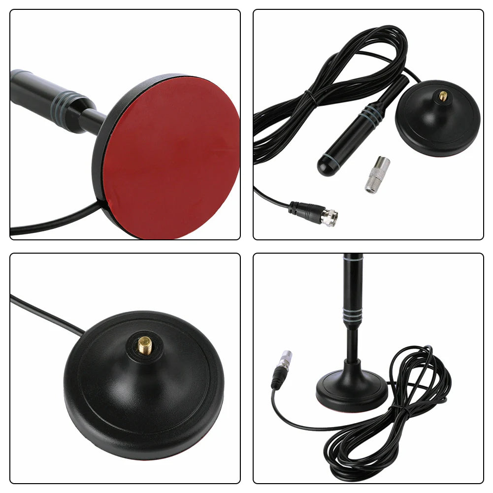Digital Receiving Antenna 300cm Coax Cable Indoor Outdoor Digital HD Freeview Aerial DVB-T DVB-T2 DAB Plug and Play for Smart TV