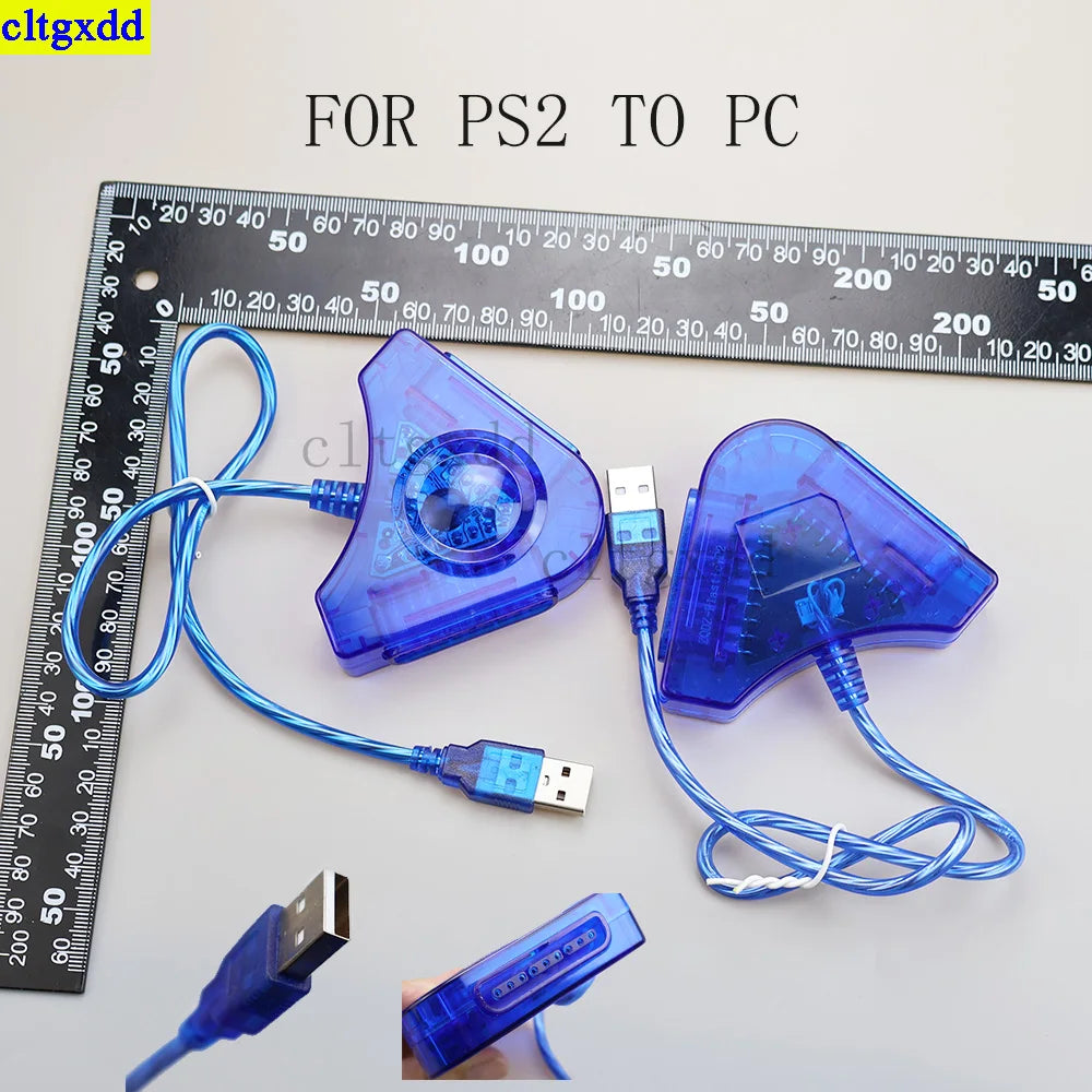 Cltgxdd 1piece FOR PS2 controller gamepad to PC gaming dual connection point interface adapter cable triangular USB controller