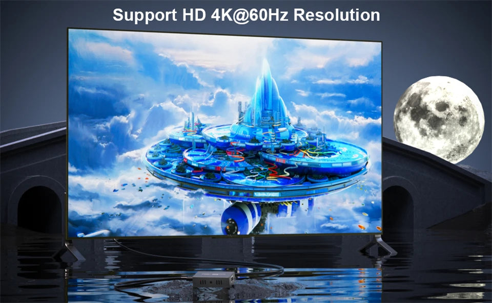 Navceker 4K 60Hz HDMI Extender Splitter 1x4 3D HDMI RJ45 Extender 60m Ethernet Transmission Over CAT5e/6/7 4 Channel 1 Loop Out