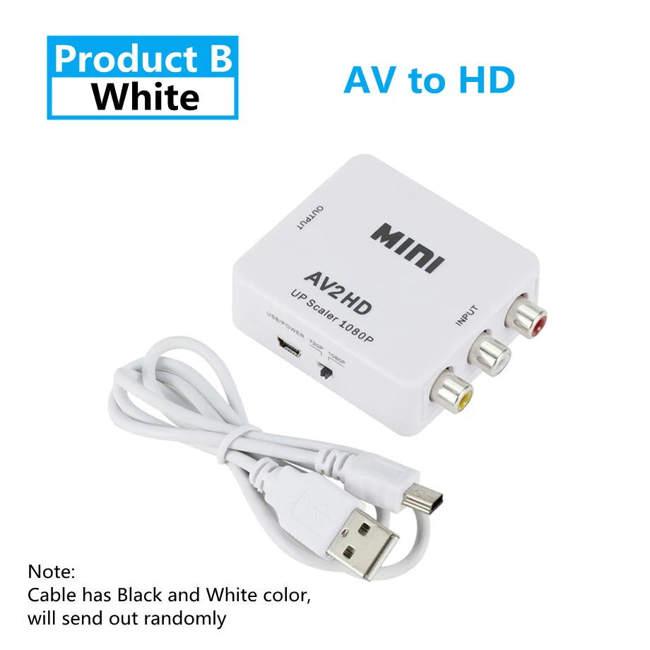 HDMI-compatible To AV RCA Converter Box Adapter HDMI to AV/CVSB L/R Video Full HD 1080P HD2AV Converter For PS4 TV PC Projector