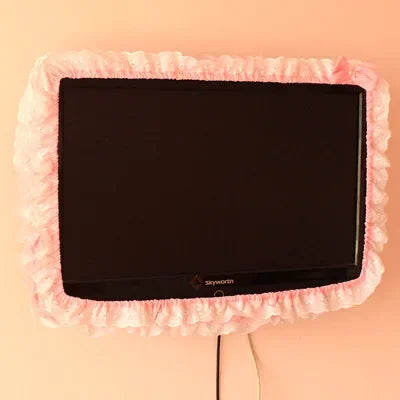 24-48INCHES TV Dust Cover Computer Monitor Protection Stick Wall-Mounted Desktop Curved Screen Soft Fabric Craft