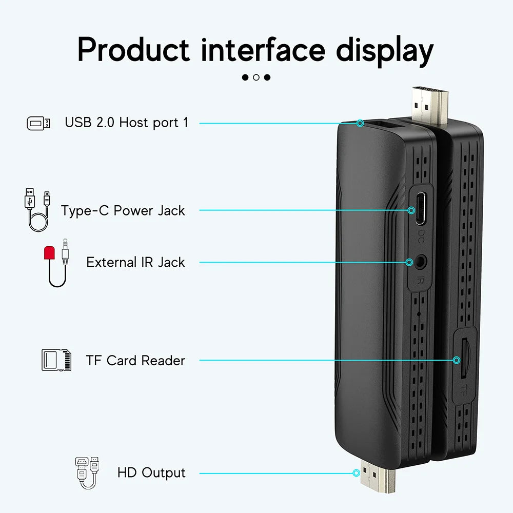 DQ06 ATV Mini TV Stick Android12 Allwinner H618 Quad Core Cortex A53 Support 8K Video 4K Wifi6 BT Voice Remote Smart TV Box