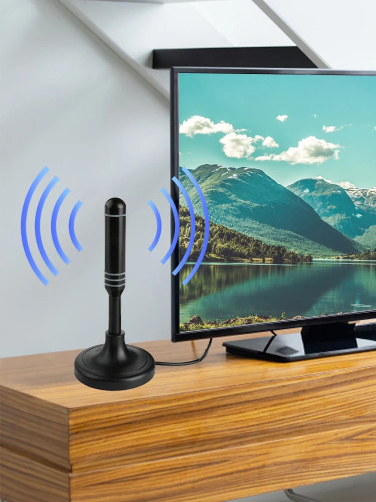 Digital Receiving Antenna 300cm Coax Cable Indoor Outdoor Digital HD Freeview Aerial DVB-T DVB-T2 DAB Plug and Play for Smart TV