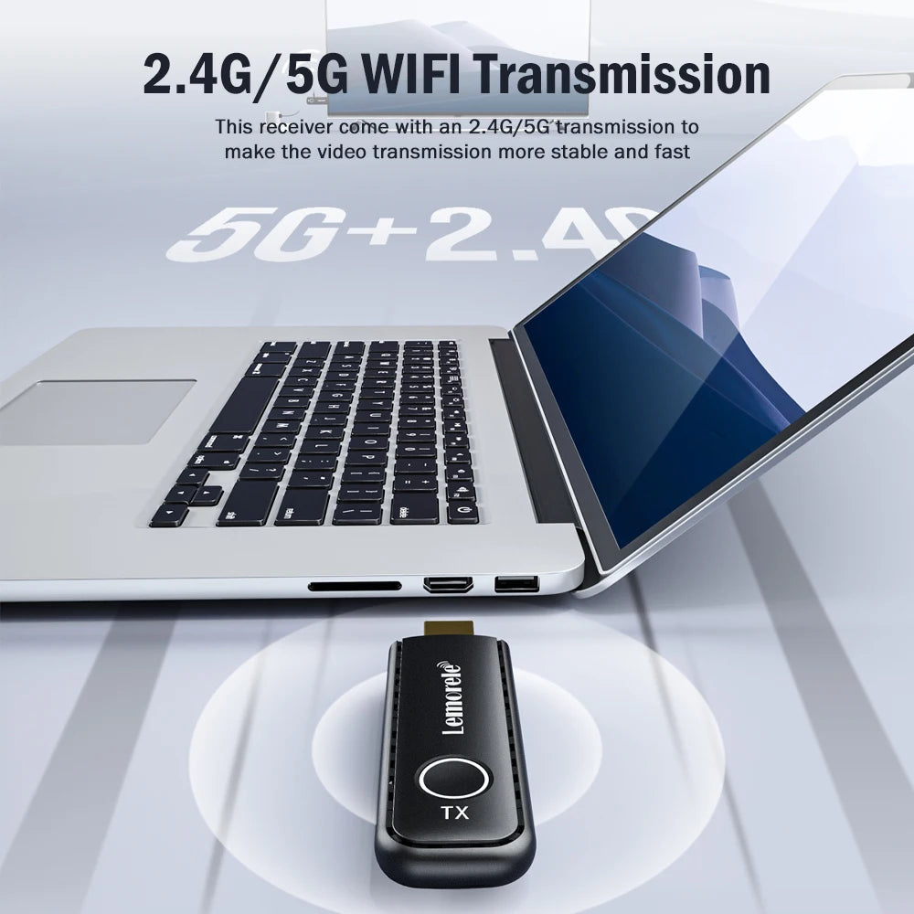 Lemorele 50M Wireless HDMI Transmitter Receiver 1080P Display Dongle Extender AV Adapter for Laptop TV Projector Monitor