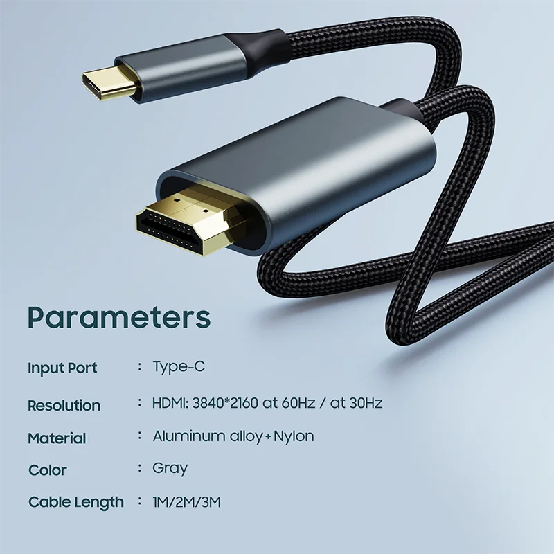 Vothoon USB C to HDMI Cable Adapter 4K 60Hz USB Type C to HDMI Cable Thunderbolt 3 Compatible with MacBook Pro Air iPad Pro