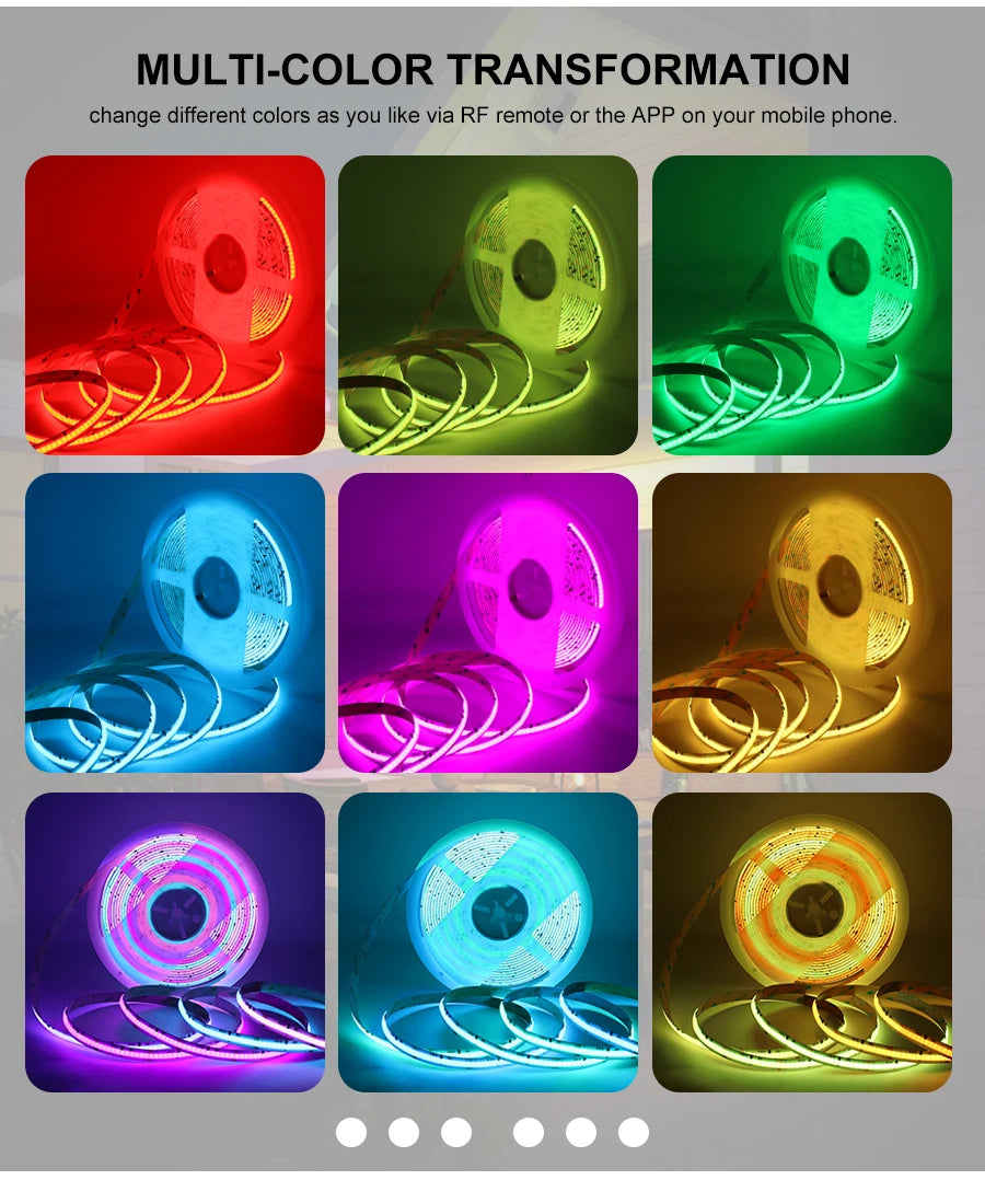 1-25M RGB Addressable COB LED Strip Light 24V WS2811 Pixel LED Strip Tuya WiFi RGBIC LED Ribbon Light Kit For TV Room decoration