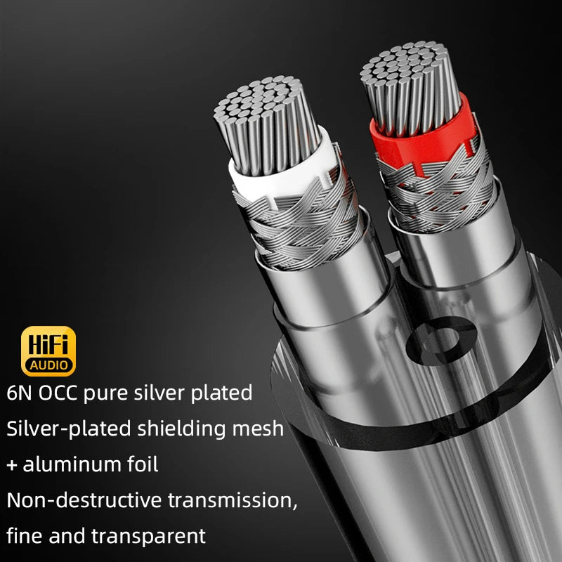 HiFi 2XLR Audio Cable Hi-End OCC Silver Plated 3 Pin XLR Male to Female Audio Cord for Microphone  Amplifier