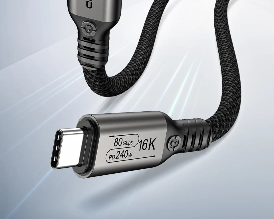 UGOURD 80Gbps Thunderbolt 5 Cable Certified Chip USB-C Thunderbolt5 2m 0.3m 120Gbps 240W 16K for MacBook M.2 Hard Drive USB4-V2
