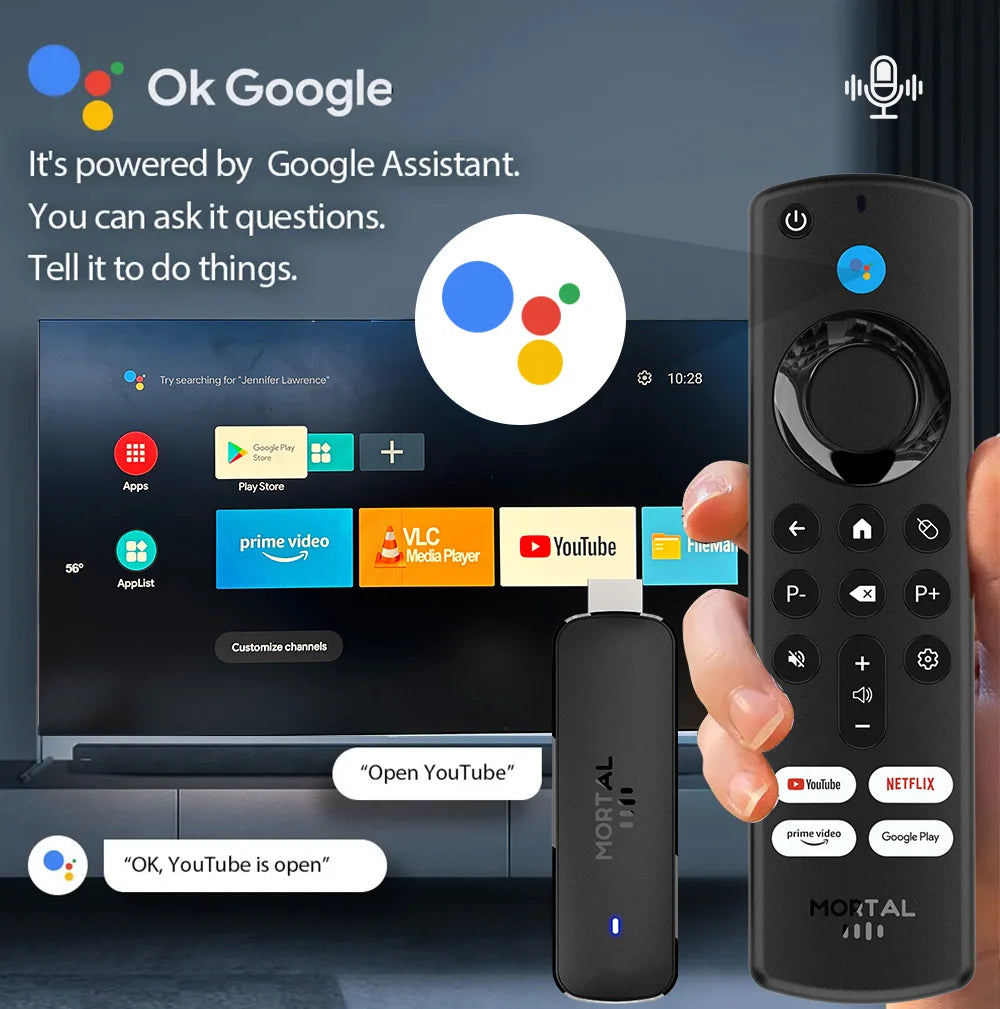 Android14 TV Stick  Mortal Q8 Global Version  Allwinner H313 Chip Wifi6 Voice Remote 8K 4K@60fps YouTube Stream TV stick 2G8G16G