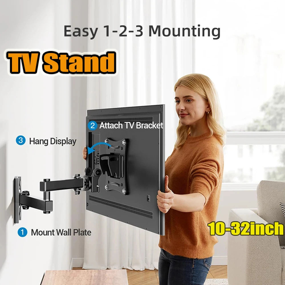1 PCS Adjustable TV Monitor Wall Mount Bracket  for Most 13-27 In/10-32 in 360° Rotated Expansion tv Holder VESA 100*100mm
