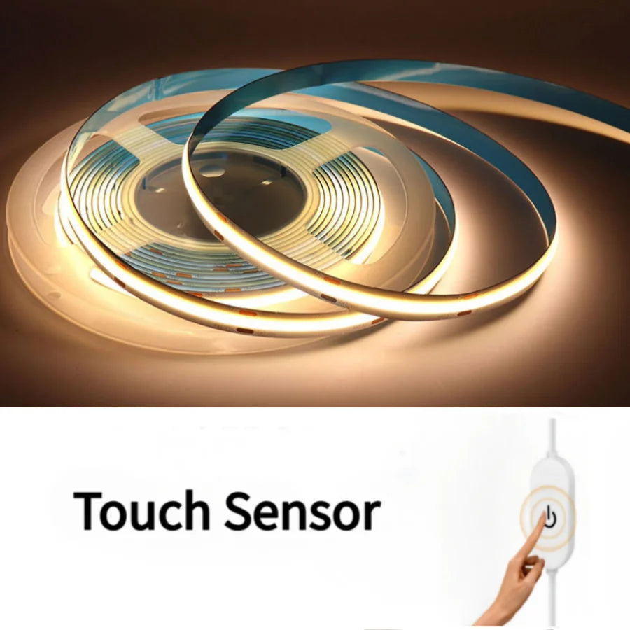 COB USB LED Strip Light with Sensor Decoration Lighting Tape for House Room Backlight 1M 2M 3M Ribbon